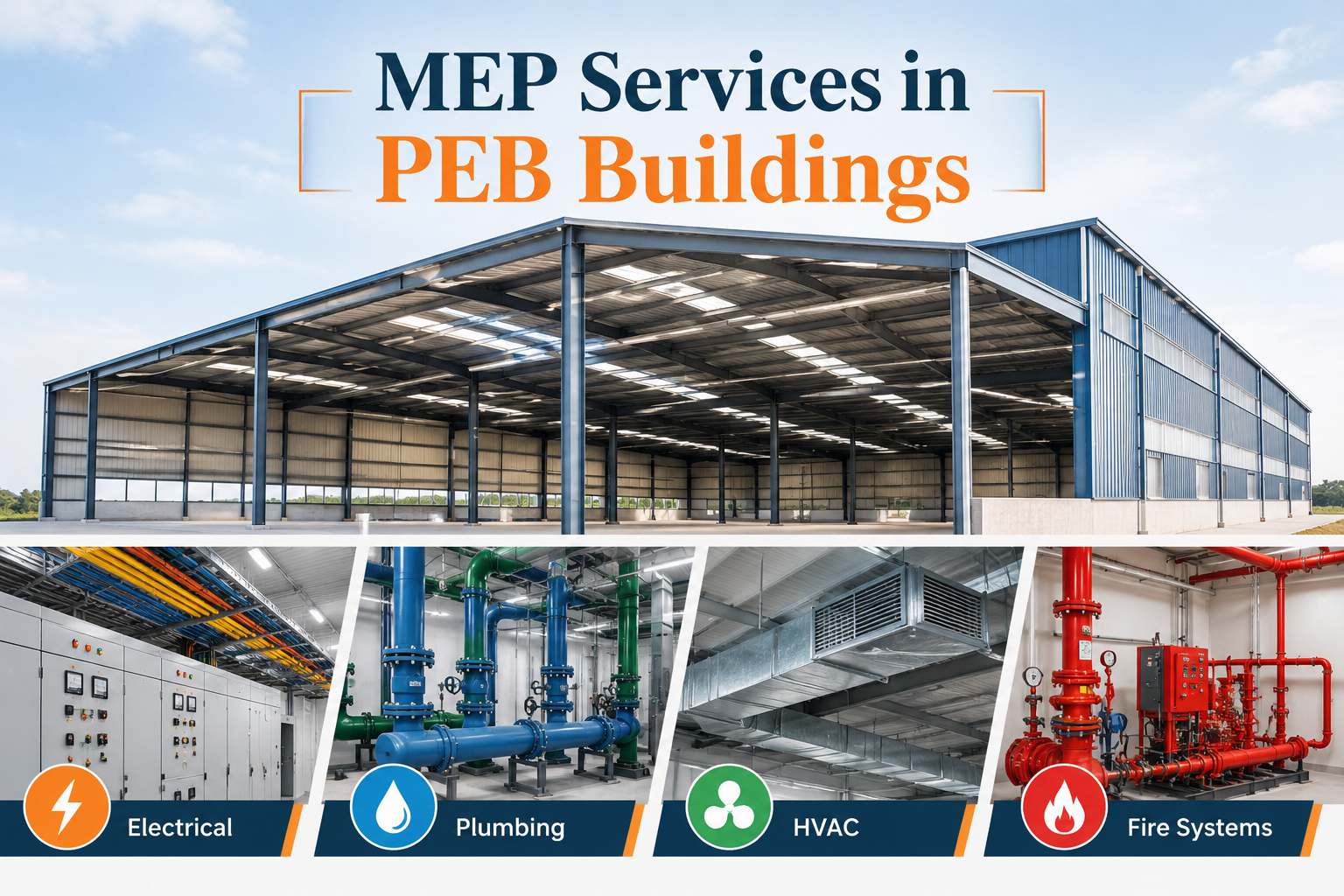 MEP Services in PEB Buildings: Electrical, Plumbing, HVAC and Fire Systems