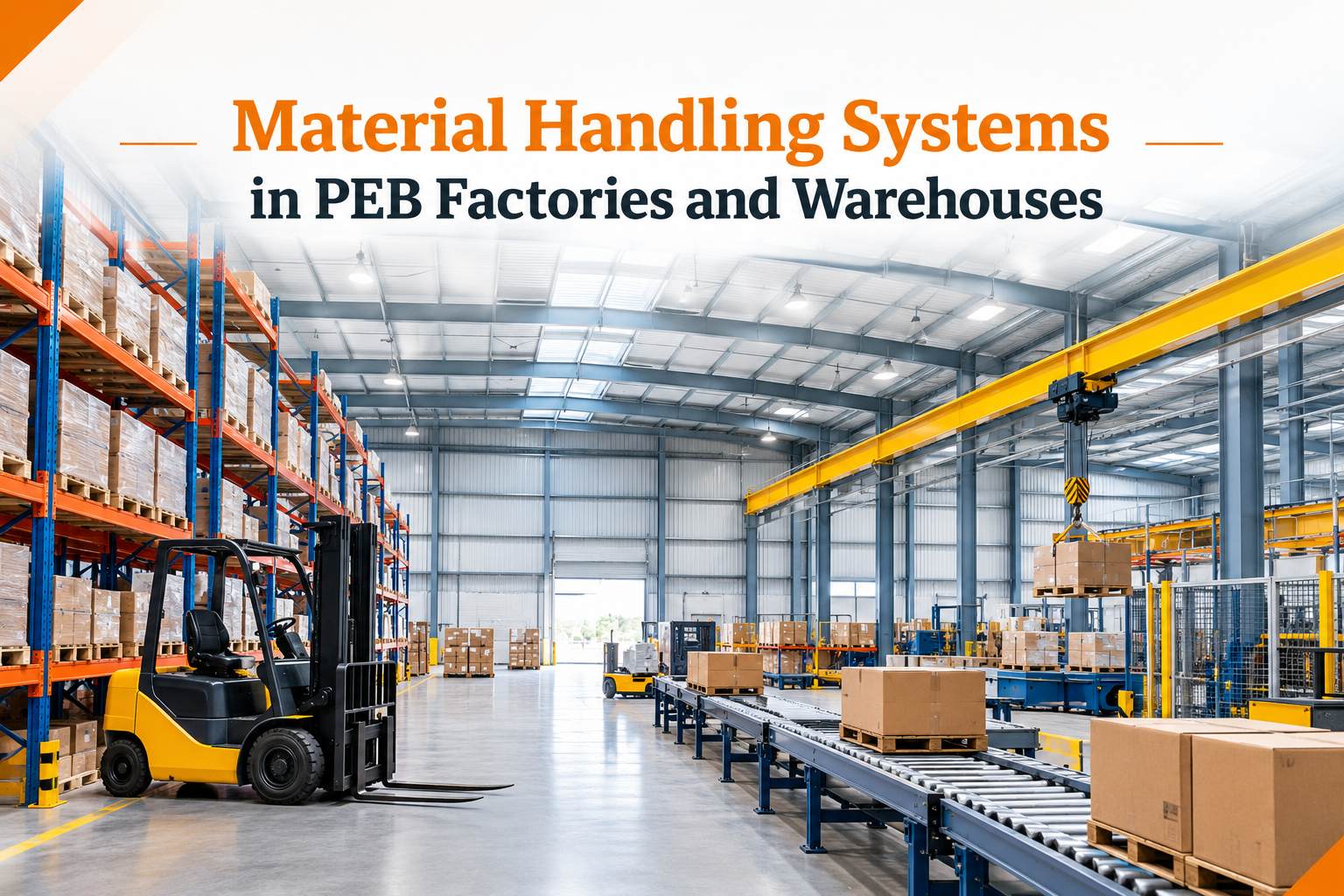 Material Handling Systems in PEB Factories and Warehouses