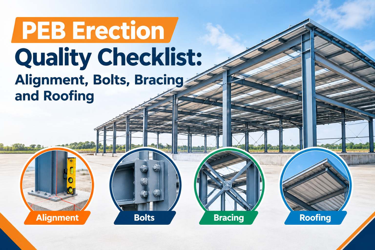 PEB Erection Quality Checklist: Alignment, Bolts, Bracing and Roofing